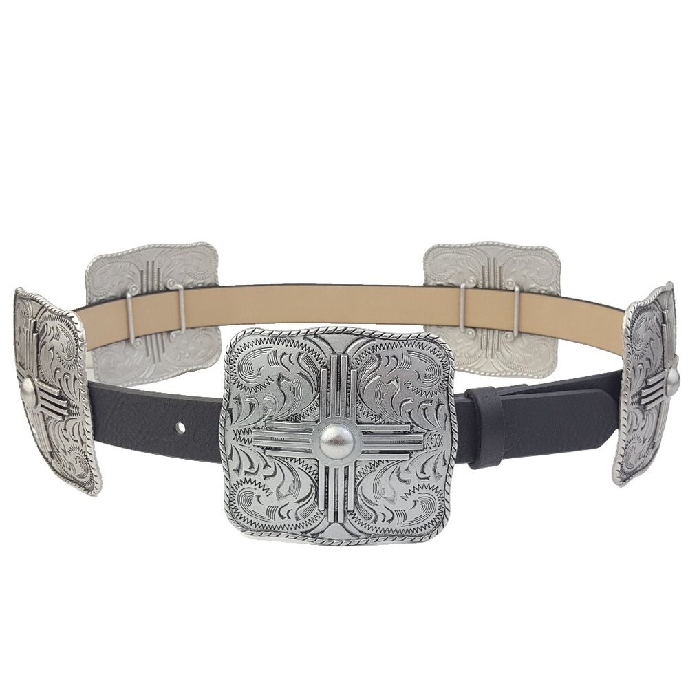 Western Buckle-Size Concho Belt